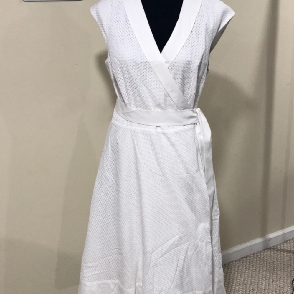 Ann Taylor eyelet wrap dress